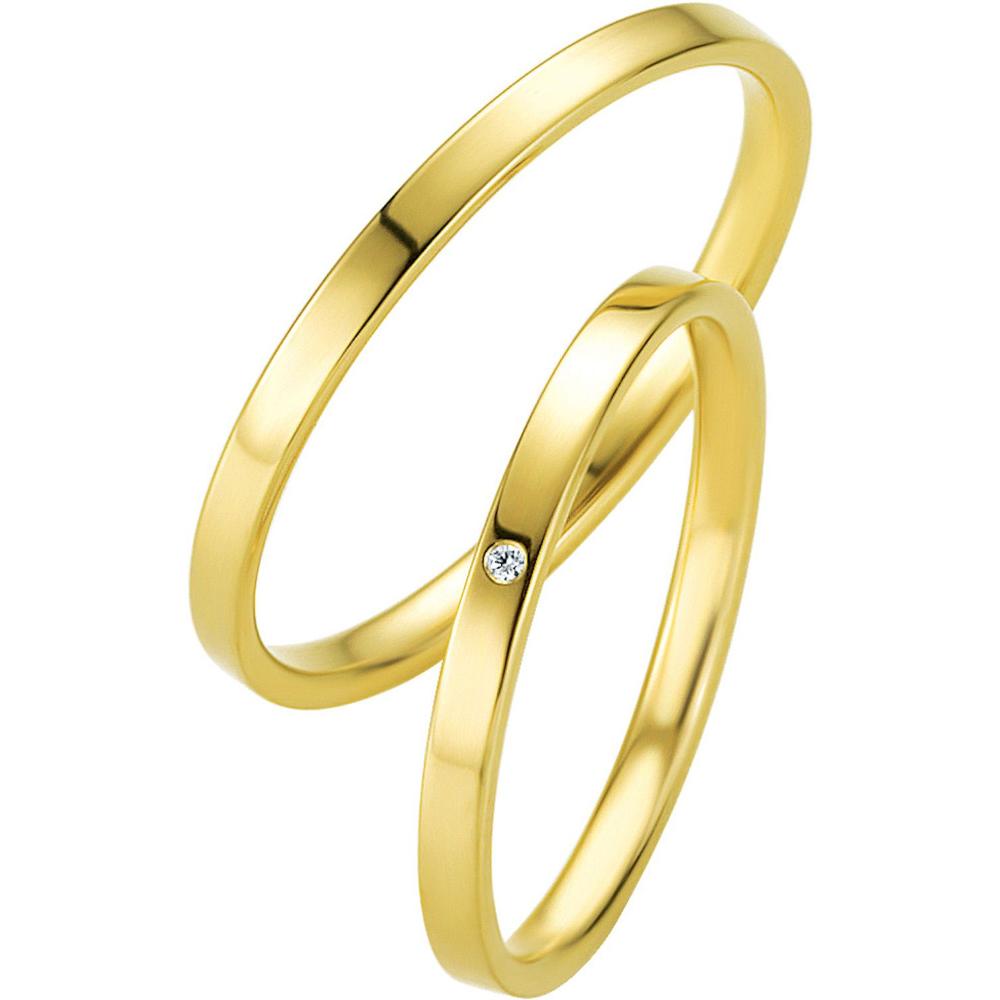 BREUNING Basic Slim Collection Wedding Rings Yellow Gold 4309-4310Y