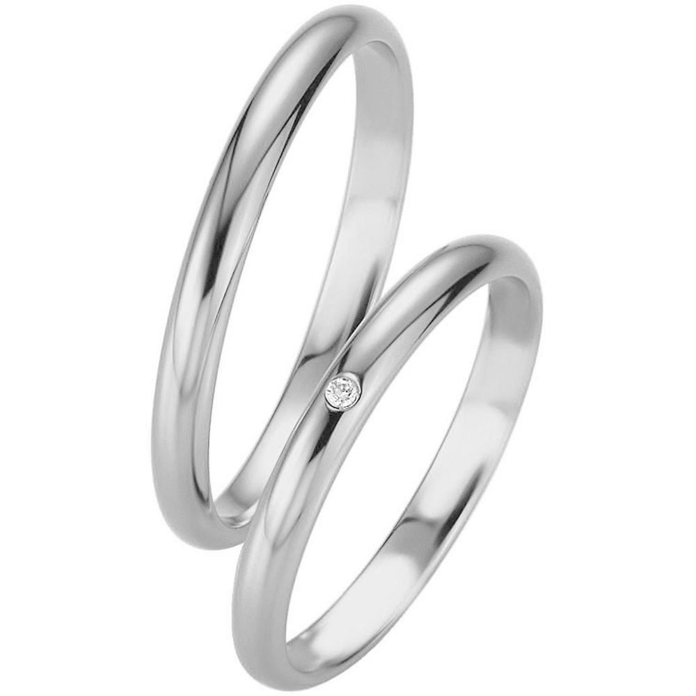 BREUNING Basic Slim Collection Wedding Rings White Gold 4311-4312W