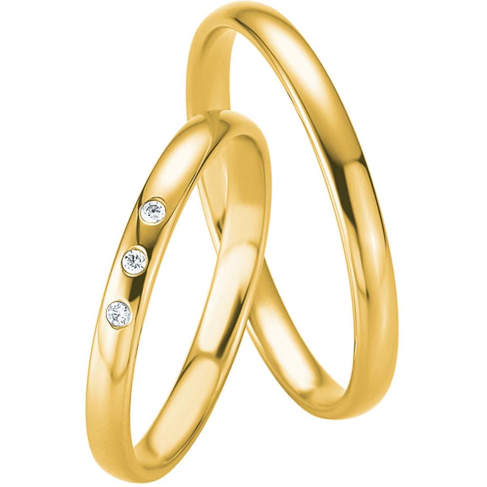 BREUNING Basic Slim Collection Wedding Rings Yellow Gold 4315-4316Y