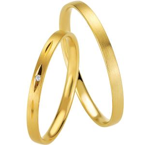 BREUNING Basic Slim Collection Wedding Rings Yellow Gold 4331-4332Y - 18989