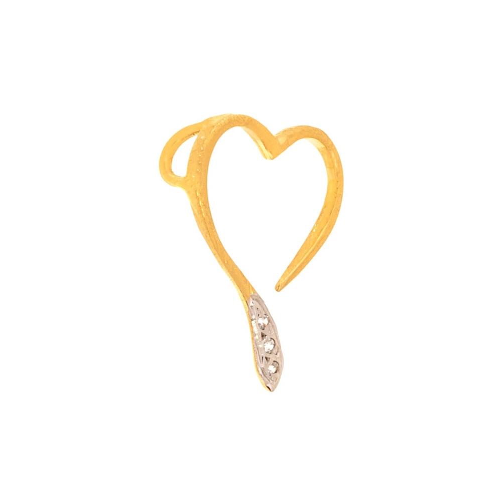 PENDANT Heart SENZIO Collection K9 Yellow and White Gold with Zircon Stones 46140.K9