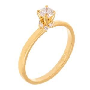 RING Single Stone SENZIO Collection Yellow Gold K18 with 0.34ct. Diamonds 4614202.K18Y - 34811