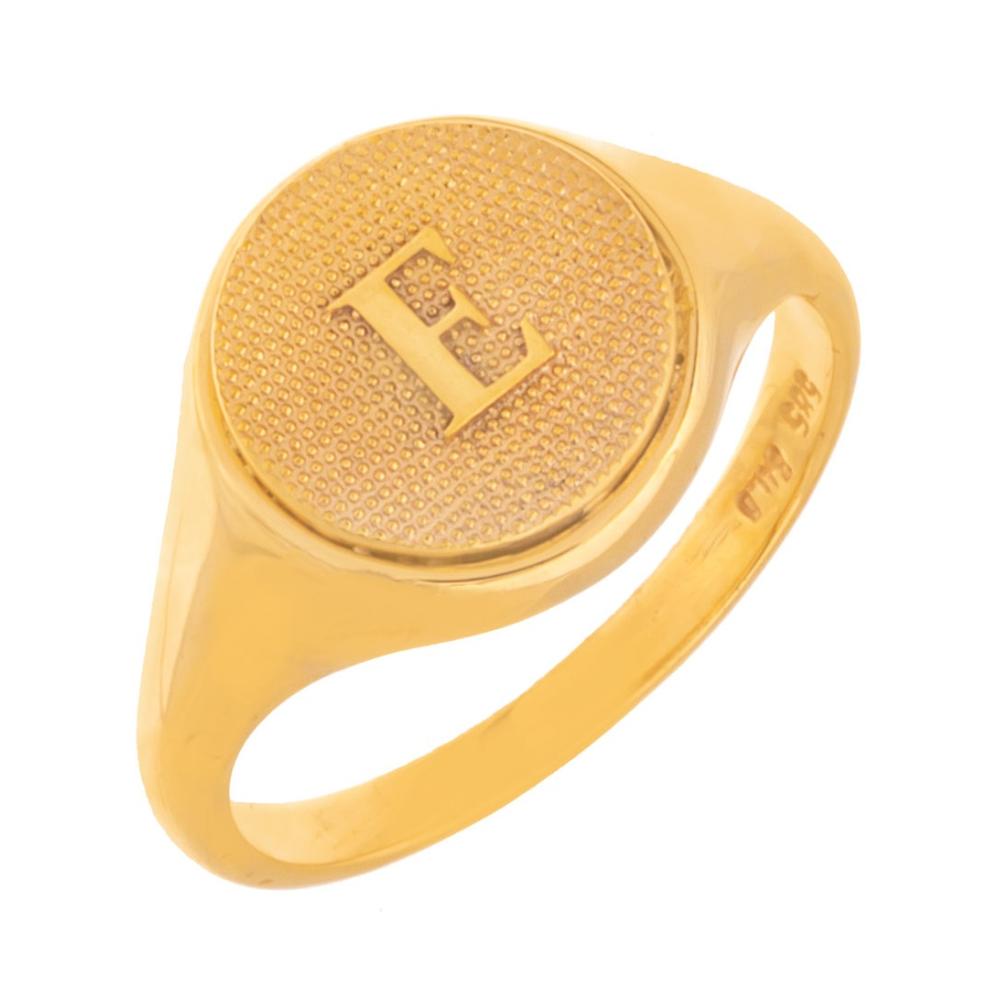 RING Chevalier Hand Made with Monogram "E" SENZIO Collection K14 Yellow Gold 4614251E