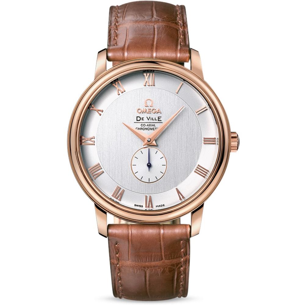 OMEGA De Ville Prestige Co-Axial Small Seconds 39mm Rose Gold K18 Brown Leather Strap 46143002
