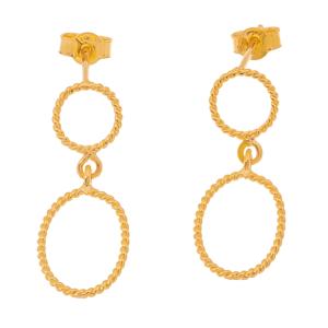 EARRINGS Hanging Handmade SENZIO Collection K14 Yellow Gold 462104 - 43917