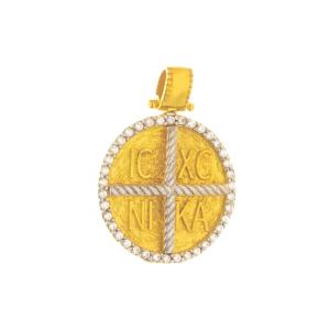 CHRISTIAN CHARMS Hand Made SENZIO Collection K9 Yellow and White Gold with Zircon Stone 46210K - 30208