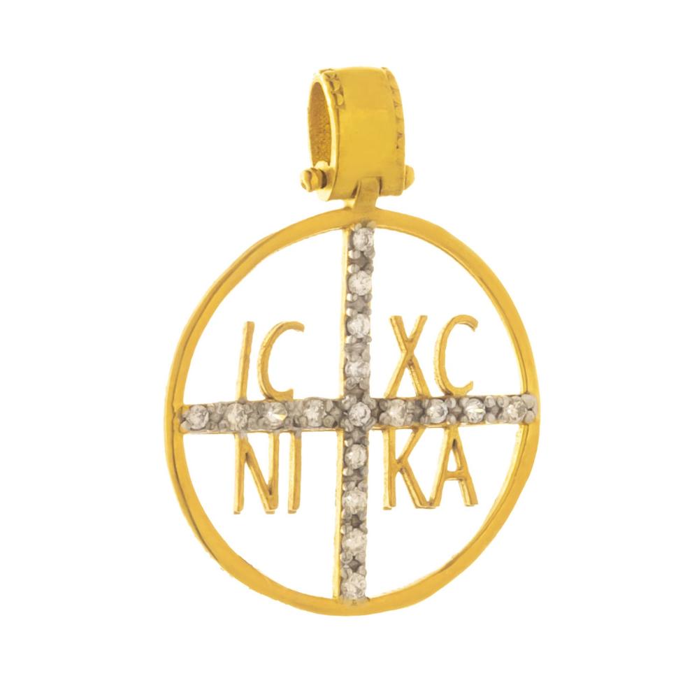 CHRISTIAN CHARMS Hand Made SENZIO Collection K9 Yellow Gold with Zircon Stone 46214K