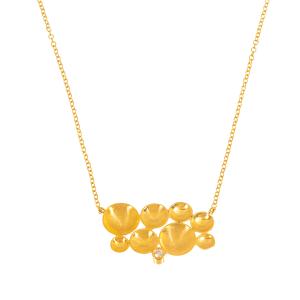 NECKLACE Hand Made SENZIO Collection Yellow Gold K14 with Zircon Stones 46225.K14 - 60398