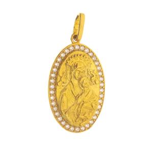 ΠΑΝΑΓΙΤΣΑ Χειροποίητη SENZIO Collection από Κ9 Κίτρινο Χρυσό με πέτρες Ζιργκόν 46271K - 32378