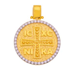 CHRISTIAN CHARMS Hand Made SENZIO Collection K9 Yellow and White Gold with Zircon Stone 46291K - 30022