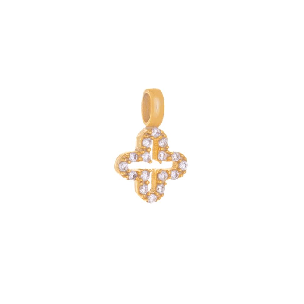 CROSS Lady's Handmade from Yellow Gold Κ9 with Zircon Stones 46650.K9