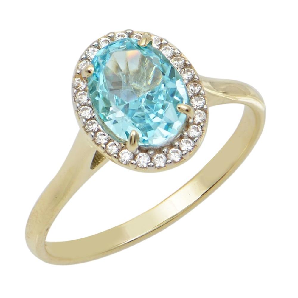 RING Rosette Yellow Gold K9 with Zircon Stones R-DRF001L-6K9