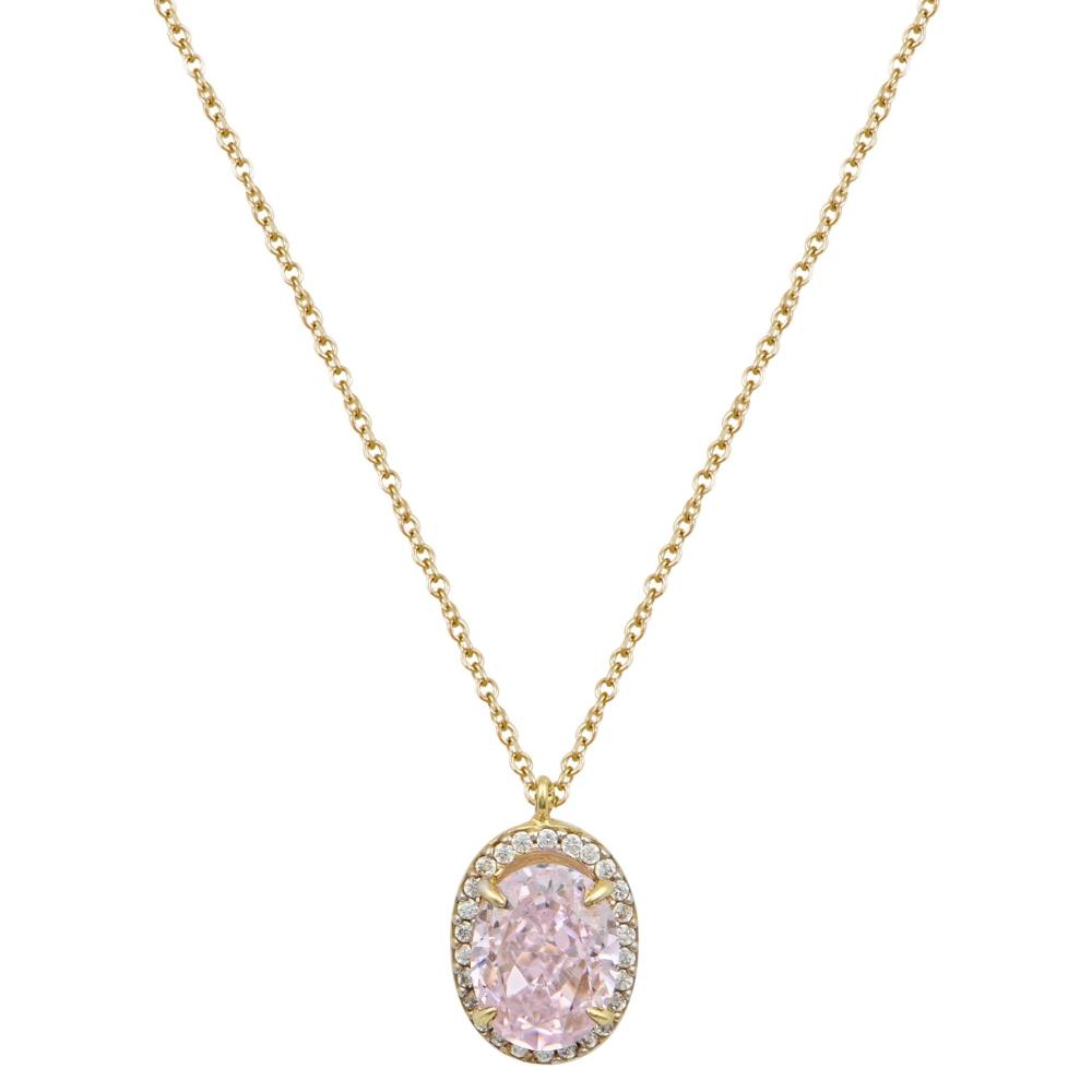 NECKLACE Rosette SENZIO K9 Yellow Gold with Zircon Stones N-DRF001XL-9YK9