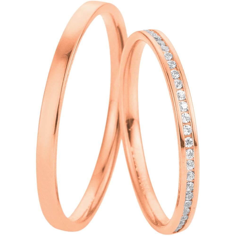 BREUNING Welcome Collection Wedding Rings Rose Gold 4951-4952R