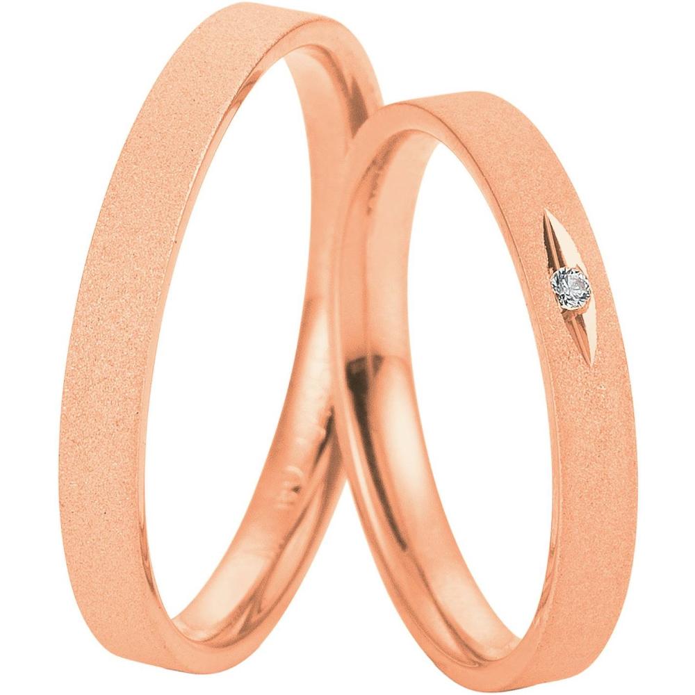 BREUNING Welcome Collection Wedding Rings Rose Gold 4955-4956R