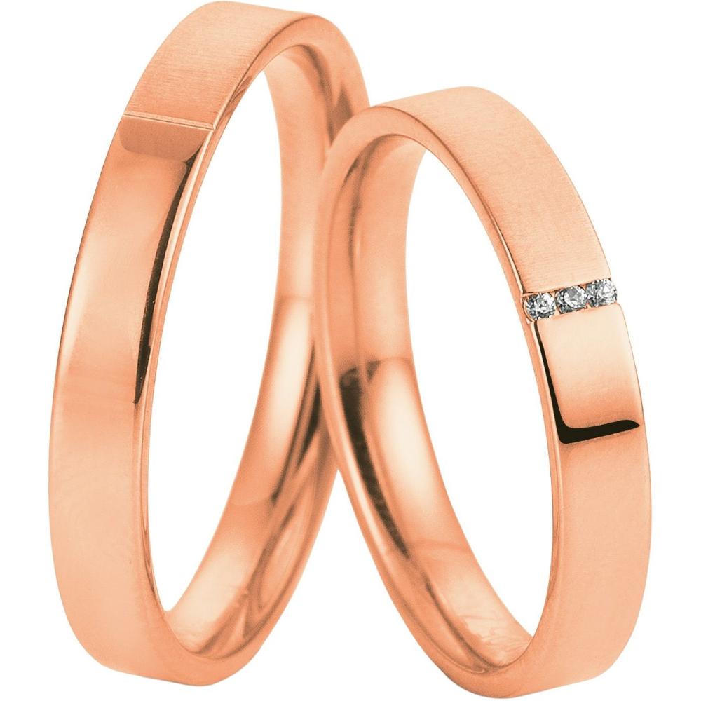 BREUNING Welcome Collection Wedding Rings Rose Gold 4959-4960R
