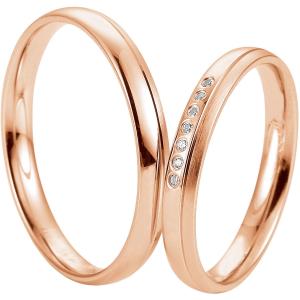 BREUNING Welcome Collection Wedding Rings Rose Gold 4967-4968R - 19830