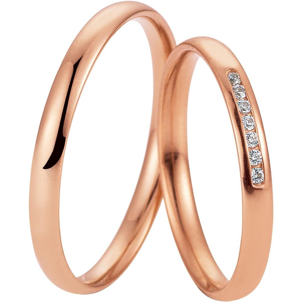 BREUNING Welcome Collection Wedding Rings Rose Gold 4973-4974R