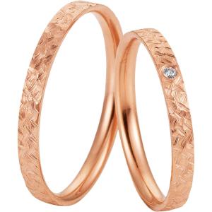 BREUNING Welcome Collection Wedding Rings Rose Gold 4983-4984R - 19510