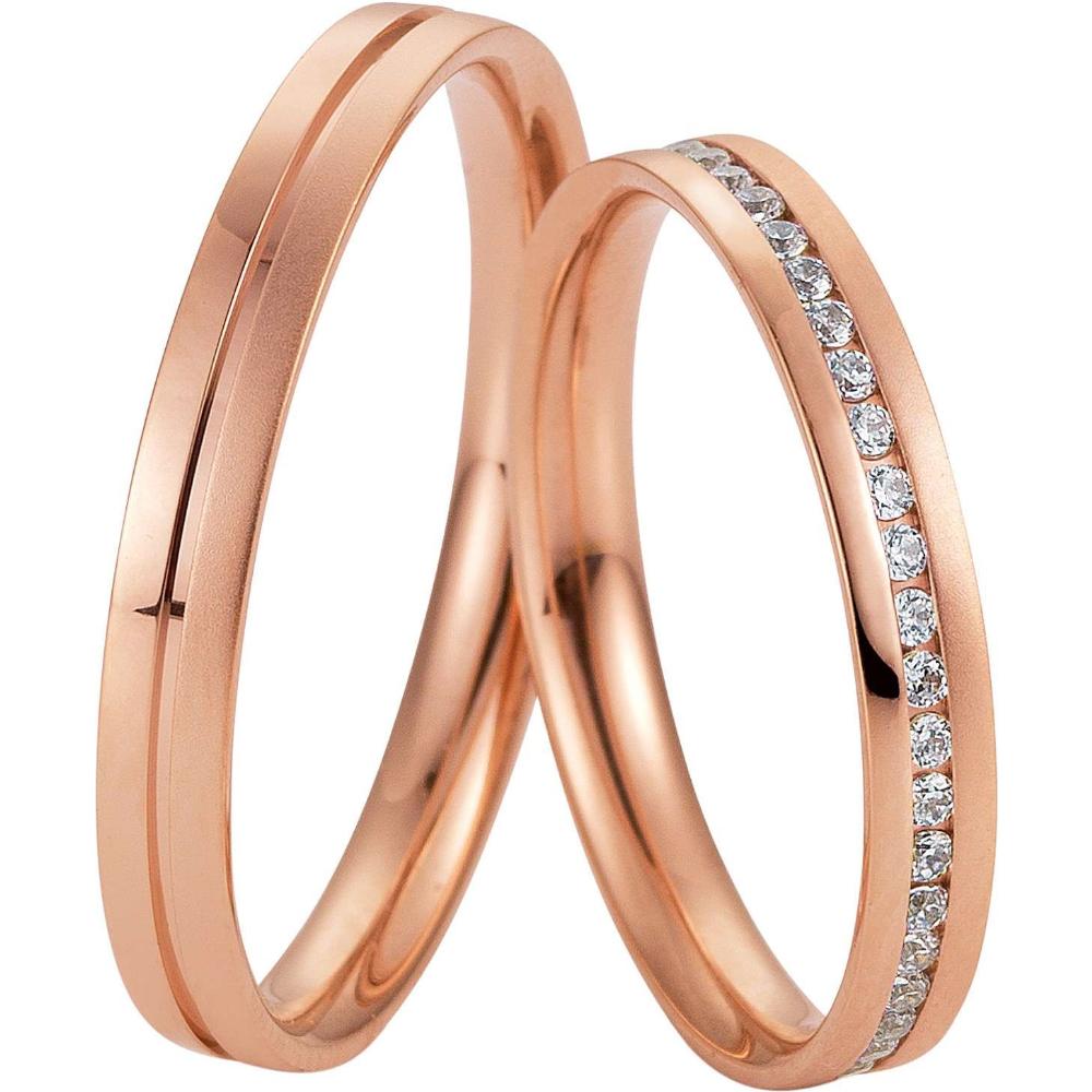 BREUNING Welcome Collection Wedding Rings Rose Gold 4985-4986R