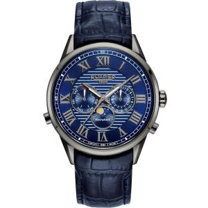 ROAMER Superior Moonphase II Blue Dial 43mm Gray Stainless Steel Blue Leather Strap 513821-44-45-05 - 35266