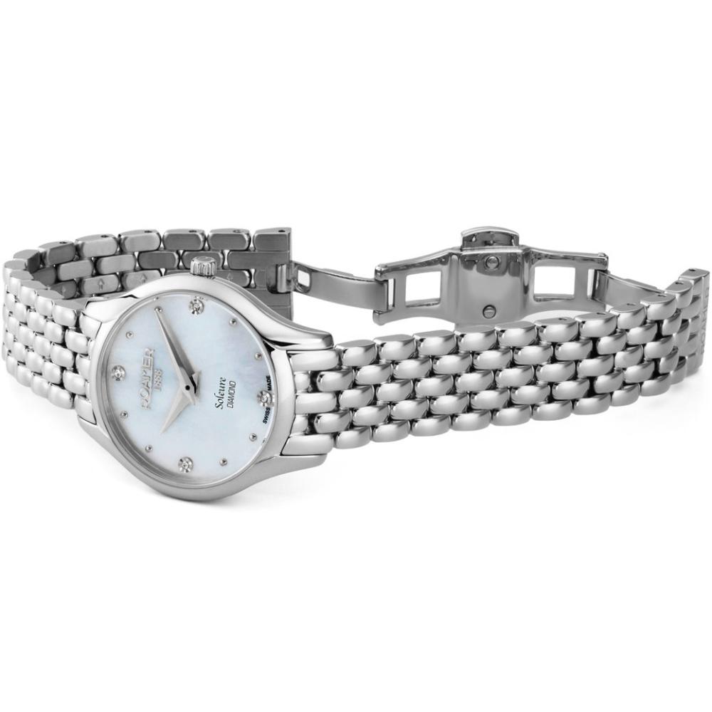 ROAMER Soleure White Pearl Dial With Diamonds 30mm Silver Stainless Steel Bracelet 547857-41-25-50