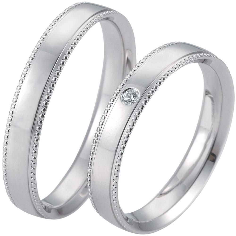 BREUNING Basic Light Collection Wedding Rings White Gold 5715-5716W