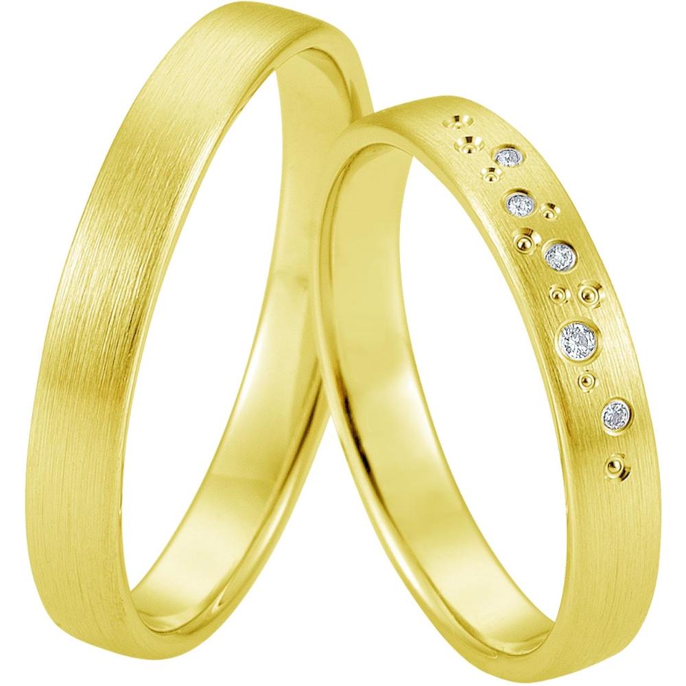 BREUNING Basic Light Collection Wedding Rings Yellow Gold 5723-5724Y