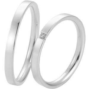 ΒREUNING Basic Light Collection Wedding Rings White Gold 5731-5732W - 18461