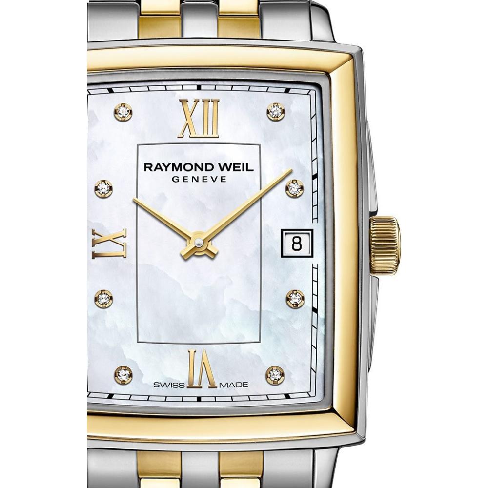 RAYMOND WEIL Toccata White Pearl Dial with Diamonds 22.6x28.1mm Two Tone Gold Stainless Steel Bracelet 5925-STP-00995