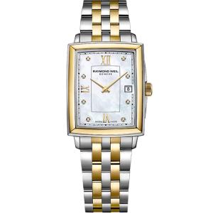 RAYMOND WEIL Toccata White Pearl Dial with Diamonds 22.6x28.1mm Two Tone Gold Stainless Steel Bracelet 5925-STP-00995 - 32779