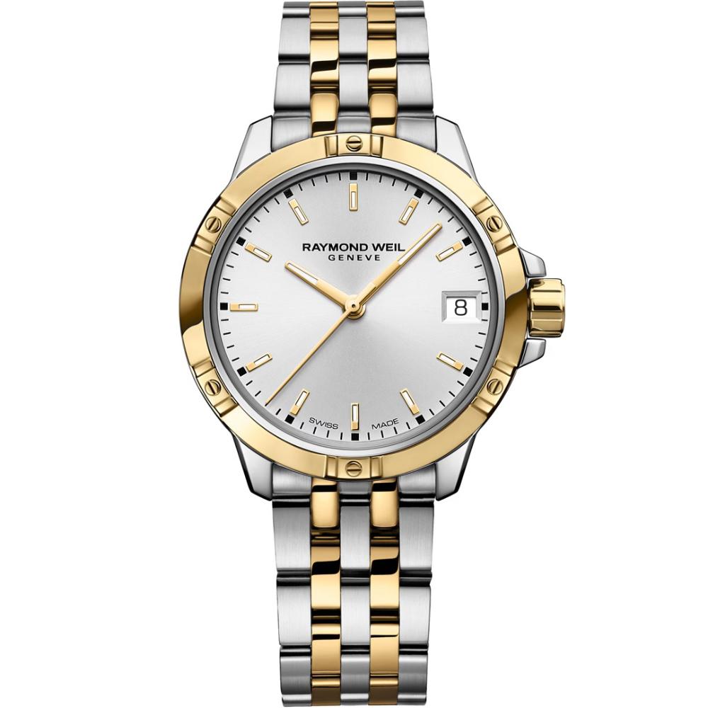 RAYMOND WEIL Tango Silver Sunrayed Dial 30mm Two Tone Gold Stainless Steel Bracelet 5960-STP-30041