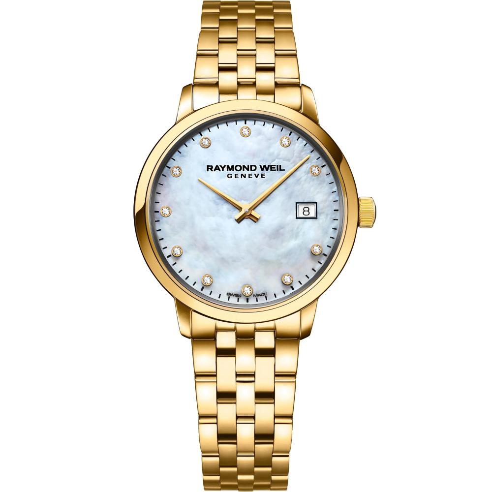 RAYMOND WEIL Toccata Diamonds White Pearl Dial 29mm Gold Stainless Steel Bracelet 5985-P-97081