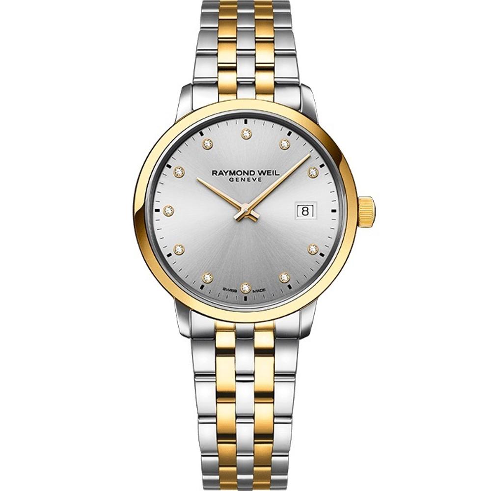 RAYMOND WEIL Toccata Diamonds Silver Dial 29mm Two Tone Gold Stainless Steel Bracelet 5985-STP-65081