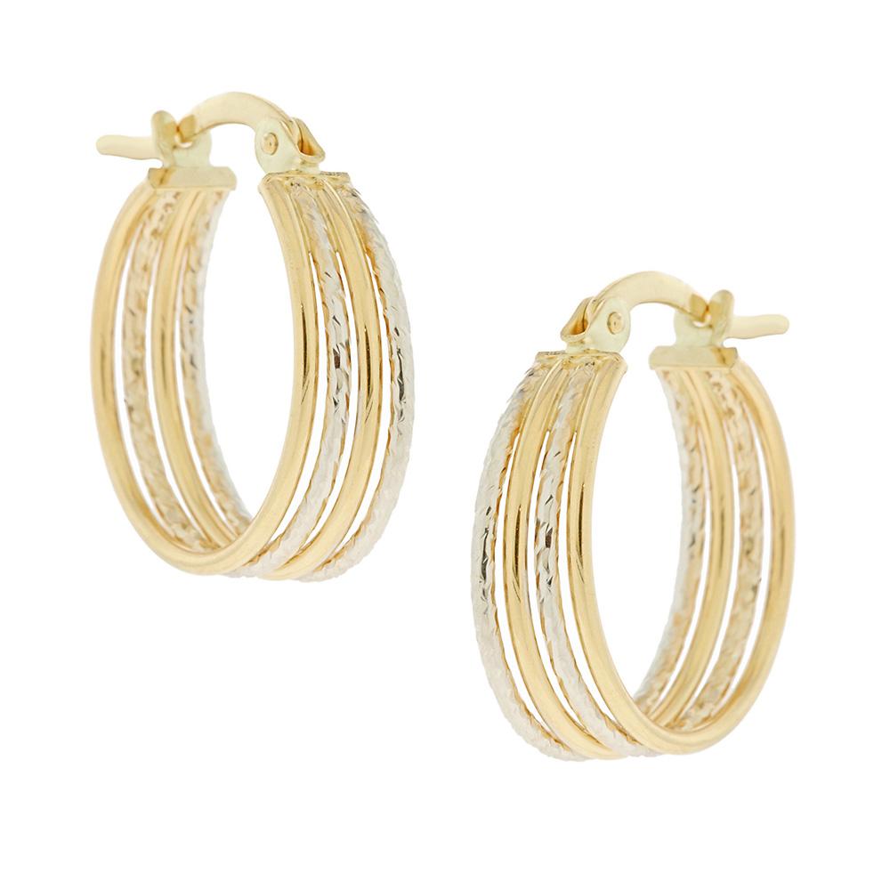 EARRINGS Hoops SENZIO Collection K14 Yellow and White Gold 5ARP.13318OR