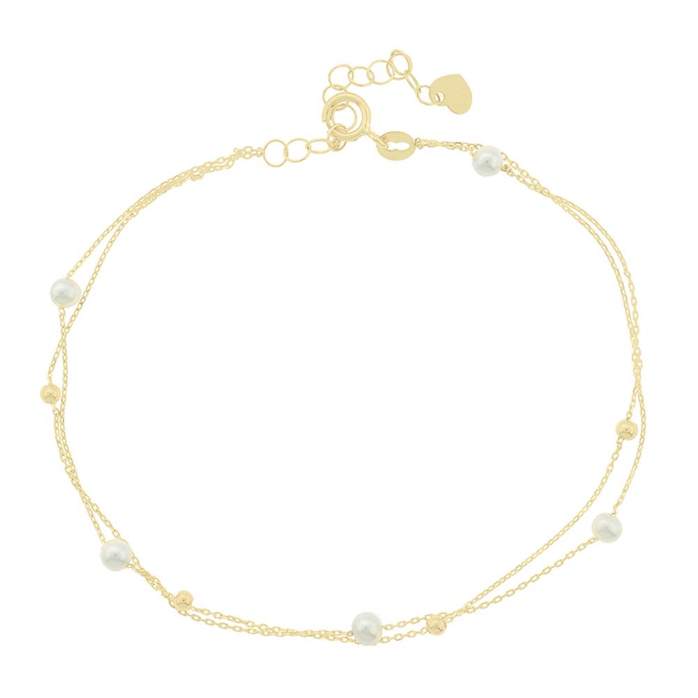 BRACELET Women's SENZIO Collection K14 Yellow Gold with Pearls 5BL.7275B