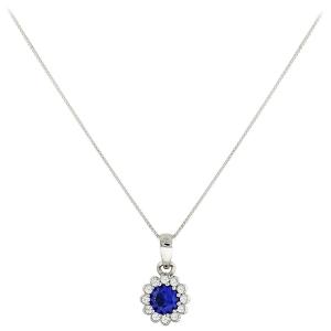 NECKLACE Rosette SENZIO with Zircon 14K White Gold 5BL.3055BC - 15382