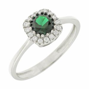 RING Rosette with Zircon in 14K White Gold 5BL.3063BR - 15368