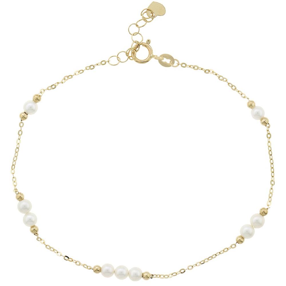 BRACELET Women's SENZIO Collection K14 Yellow Gold with Pearls 5BL.7259B