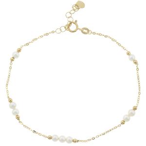 BRACELET Women's SENZIO Collection K14 Yellow Gold with Pearls 5BL.7259B - 50634