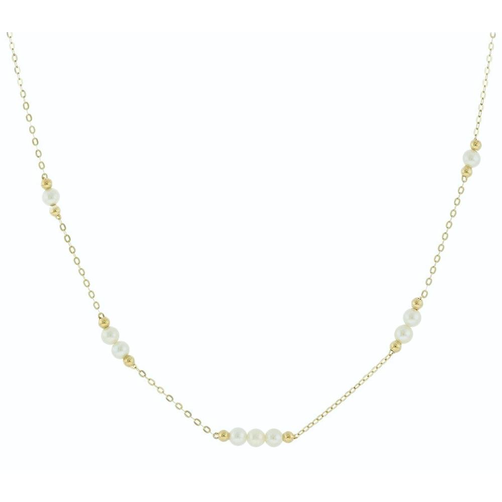 NECKLACE SENZIO Collection Yellow Gold K14 with Pearls 5BL.7259C