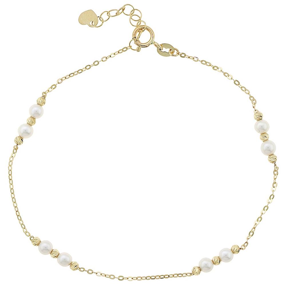 BRACELET Women's SENZIO Collection K14 Yellow Gold with Pearls 5BL.7279B