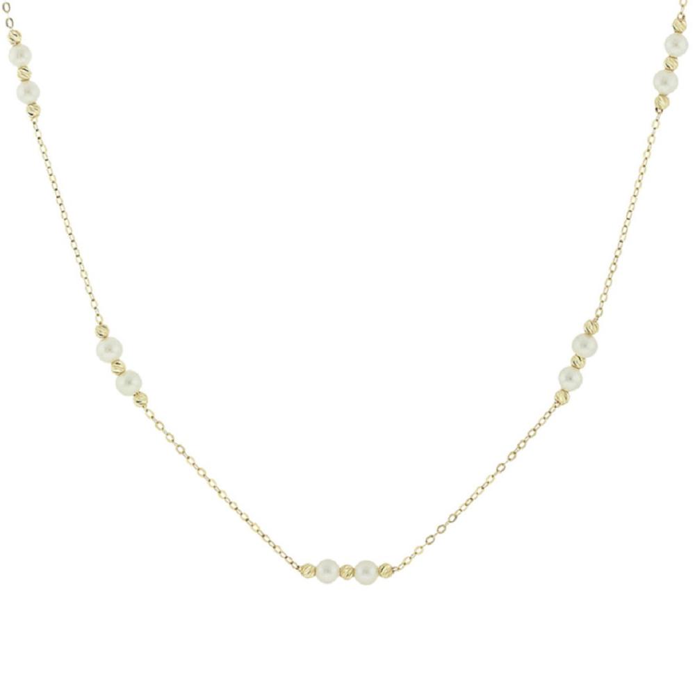 NECKLACE SENZIO Collection Yellow Gold K14 with Pearls 5BL.7279C