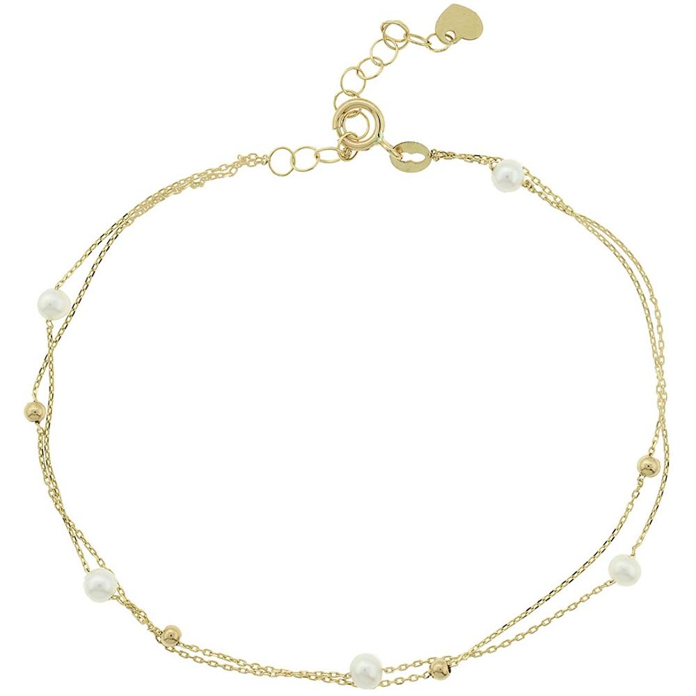 BRACELET Women's SENZIO Collection K14 Yellow Gold with Pearls 5BL.727B