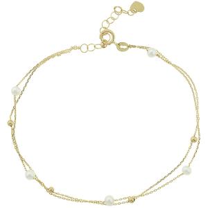 BRACELET Women's SENZIO Collection K14 Yellow Gold with Pearls 5BL.727B - 50721