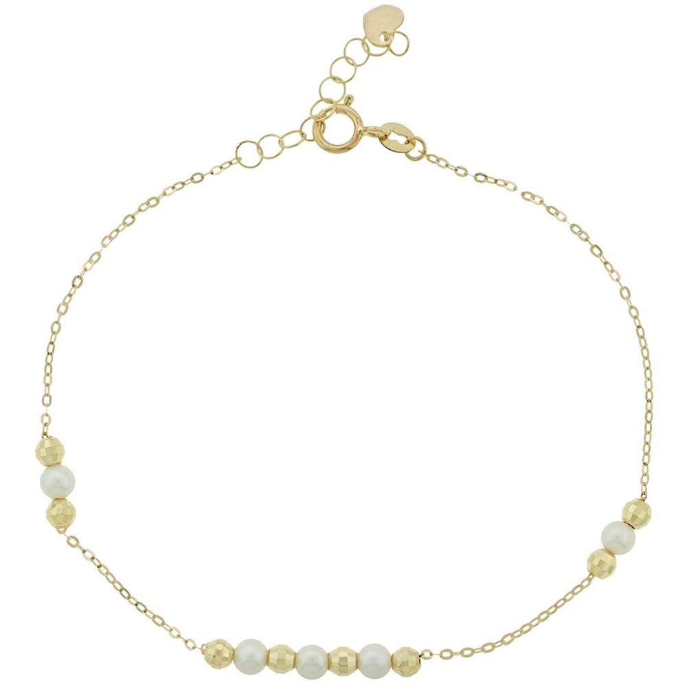 BRACELET Women's SENZIO Collection K14 Yellow Gold with Pearls 5BL.7280B