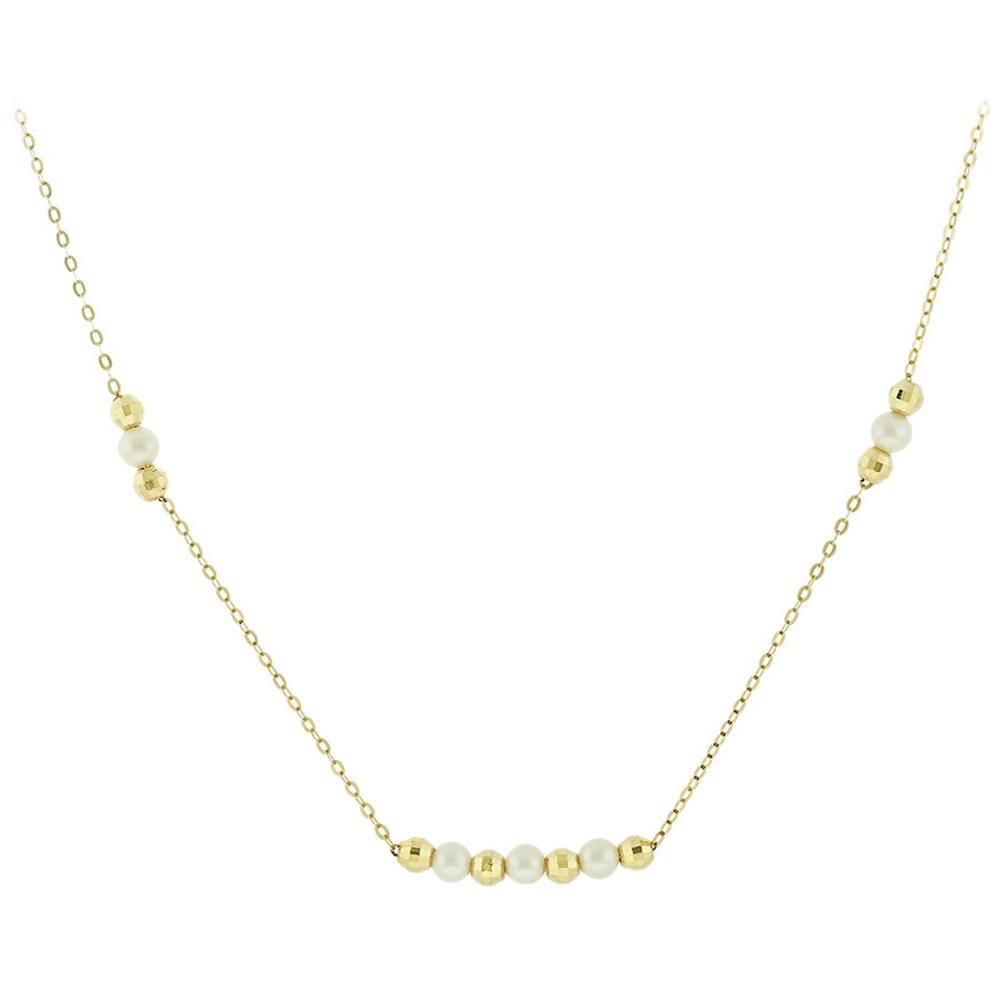 NECKLACE SENZIO Collection Yellow Gold K14 with Pearls 5BL.7280C