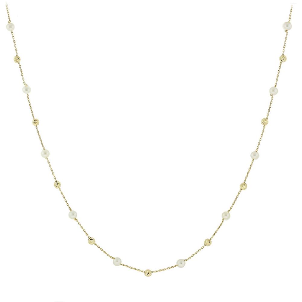 NECKLACE SENZIO Collection Yellow Gold K14 with Pearls 5BL.7281C