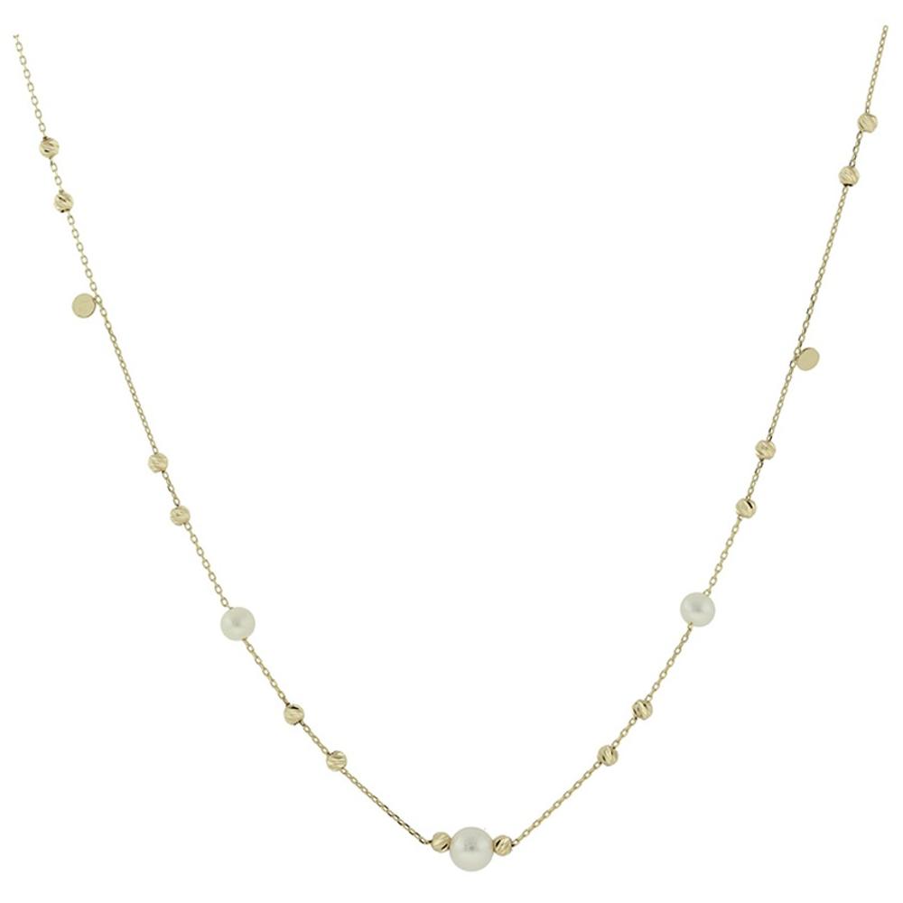 NECKLACE SENZIO Collection in Yellow Gold K14 with Pearls 5BL.7282C