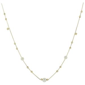 NECKLACE SENZIO Collection in Yellow Gold K14 with Pearls 5BL.7282C - 43626